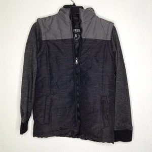 RERUN Boys Full Zip Hooded Puffer Jacket Coat Grey Size Large